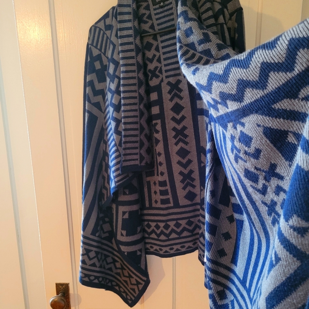 Blue Sweater Cardigan Thick
